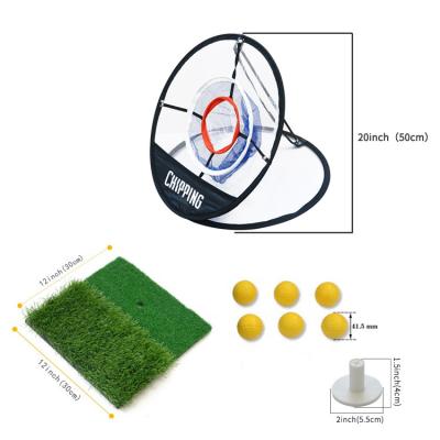 China RTS Portable Nylon (Net) Golf Pop Up Target Practice Net Foldable Indoor Golf Chipping Net For Backyard With Mini Golf Mat for sale