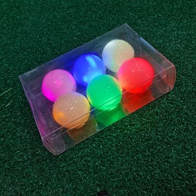 China Factory OEM Practice at Night Light Up Gift 6PCS Glowing in Dark LED Golf Balls 42.6-42.8mm for sale