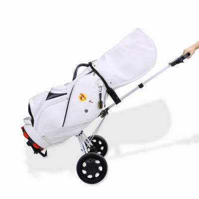 China collapsible & Custom Logo Aluminum Structure Collapsible Golf Cart 2 Wheel Portable Wholesale Foldable Push Cart for sale