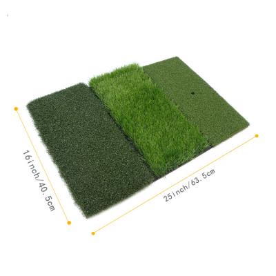 China Velvet Turf & Direct Selling Professional rubber base manufacturer made golf 3-in-1 indoor outdoor foldable driving hitting mats for sale