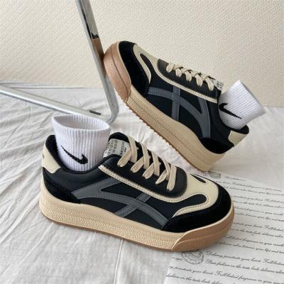 China Cushioning QWEEK 2022 New Spring Sports Dad Shoes Women's Sneakers Vulcanize Tennis Casual Flat Platform Korean Rubber Sole Running for sale