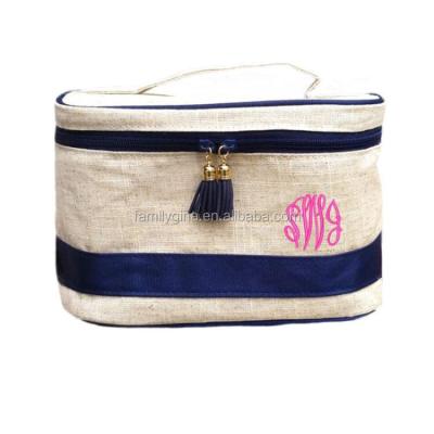 China Wholesale Fashion Travel Makeup Case Women's Monogrammed Canvas Bag for sale