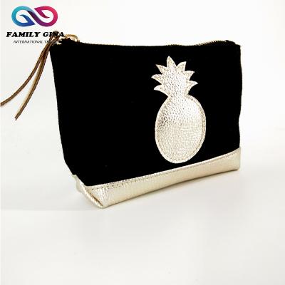 China Wholesale Momogram Gold Pineapple Makeup Monogrammed Bag for sale