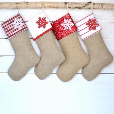 China Eco-Friendly Wholesale Burlap Personalized Christmas Stockings for sale