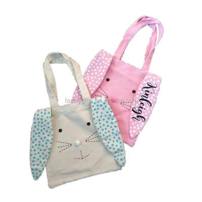 China Wholesale Personalized Easter Cute Bucket Monogrammed Bunny Tote Bag Easter Fashion Basket for sale