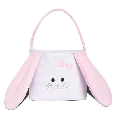 China Custom Bunny Plush Easter Bucket Cute Gift Bags Eco-Friendly Party Decoration Wholesale Kids Baskets for sale