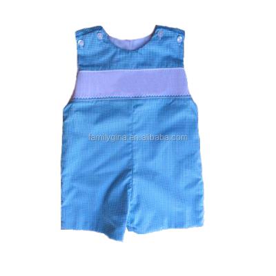 China Fashion Personalized Classic Cotton Seersucker Monogrammed Boys Jon Jon Romper for sale