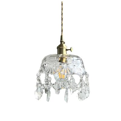 China Modern Light Luxury Crystal Single Head Chandelier Bedroom Lamp Bar Restaurant Postmodern Bedside Chandelier for sale