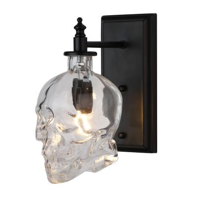 China Attic Eco-friendly Industrial Personality Wall Lamp Wine Bottle Skull Retro Style Creative Bar for sale