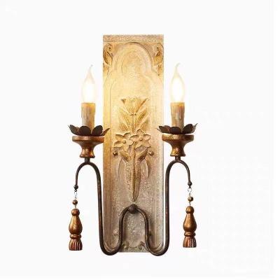 China Eco-friendly American Rustic French Retro Pastoral Stairwell Wall Lamp Living Room Dining Room Bedroom Corridor for sale