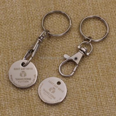 China Metal Zinc Alloy Custom Iron / Laser Engraved Canadian Symbolic Logo Shopping Cart Key Chain for sale