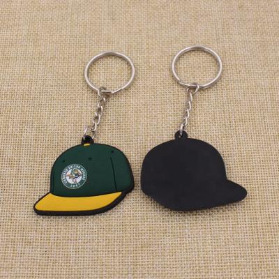 China Promotion Gift 2D Soft Good Quality Tennis Hats Soft Baseball Hats PVC Keychains Custom for sale