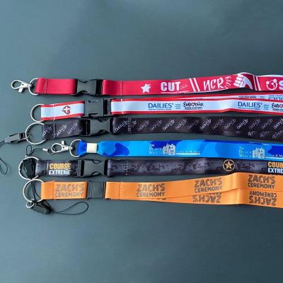 China Durable Custom Design Thermal Transfer Lanyards Custom Printed Logo Medal Ribbons for sale