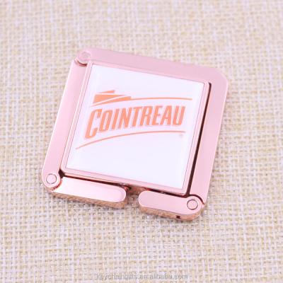 China Promotion/Business Gifts/Collection Hot Selling Art Foldable Square Rose Gold Bag Purse Hanger/Bag Stand for sale