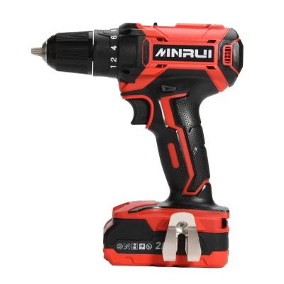 China MINRUI 18V Multi Function Cordless Combo Set Machine Tool Kit Brushless Battery Heavy Duty 10mm Mini Hammer Power Drills MR5806 for sale