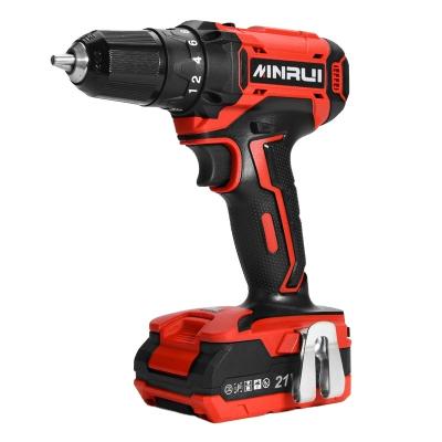 China MINRUI 18V Multi-function Electric Cordless Professional Lithium Set Impact Grade Machine Rechargeable Power Drills Factory MR5805 for sale