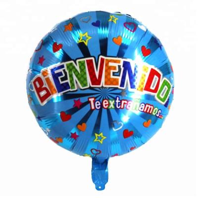 China China eco-friendly round shaped colored foil balloons in Spanish 