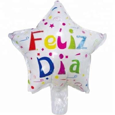 China Spanish Language Feliz Dia Eco-friendly Happy Day 10 Inch Star Shape Foil Balloon For Party Decoration for sale