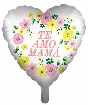 China 18inch Te AMO Mom Foil Helium Heart Foil Party Spanish Globes Happy Mother's Day Celebration Foil Balloons Eco-friendly for sale