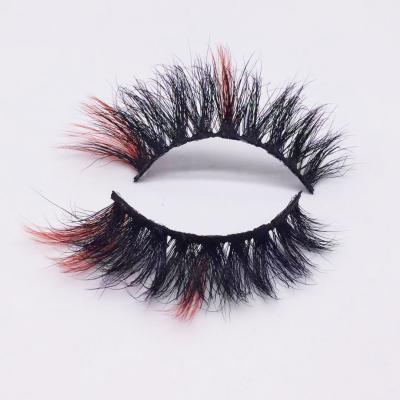 China Crisscross Color Mink Lashes Vendor 3D Mink Eyelashes Colorful Available Custom 20mm Eyelash With Packaging Box for sale