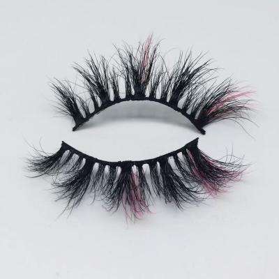 China Custom Eyelash Crisscross Mink Eyelashes Colorful 20mm Mink Eyelashes Wholesale Real Lash With Private Label for sale