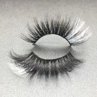 China Wholesale Faux Mink Real Eyelash 25mm Criss-Cross Mink Colored Eyelashes Vendor With Bundle for sale