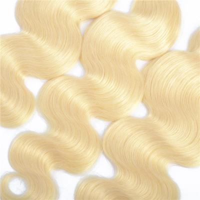 China 613 Blonde Bundles With Headband Pre Plucked Platinum Blonde Body Wave 3 Remy Hair Betty Hair Bundles for sale