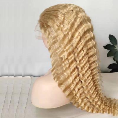 China BETTY HAIR 613 Blonde Deep Wave Lace Front Brazilian Human Hair Wigs Transparent Lace Pre Plucked Sale Betty Hair Frontal 13x4x1 Wigs for sale