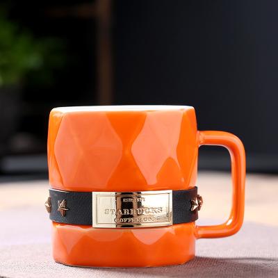 China Sales Viable Gold Supplier Reasonable Price Ceramic Coffee Mug Ceramic Mug For Nordic Minimalist Ceramic Mug Black And Orange for sale