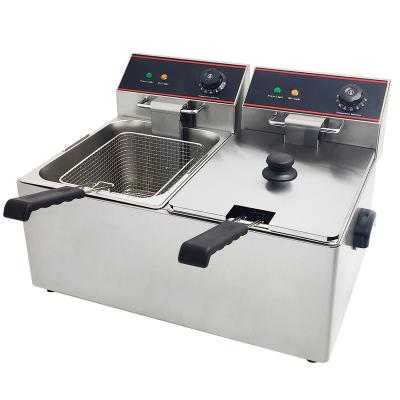 China Restaurant 8L+8L Turkey Frying Machine Automatic Electric Deep Fryers for sale