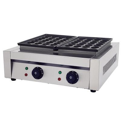 China 28 Hole Commercial Double Dish Catering Octopus Ball Machine/Electrically Heated Fish Ball Stove/Shrimp and Egg Takoyaki Machine for sale