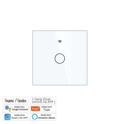 China Wholesale Price RF433+Blue Tooth Touch Switch Voice Control Wifi Wall Wasted White Led Glass+PC Smart Switch for sale