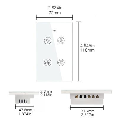 China Tempered glass+PC 1/2/3/4 Strip AU Touch Wall Switch Google Alexa Voice Control Wifi Smart Standard Glass Switch for sale