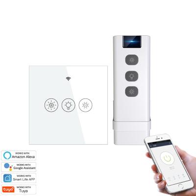 China Tempered Glass+PC Wall Touch Switch Panel Glass Blue Tooth Wifi Dimmer Wireless Remote Control Switch EU/UK for sale