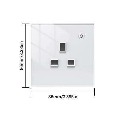 China Smart Home Automation UK Standard Glass Wall Plug Port Zigbee Circuit Smart Wifi Socket Residential/Multipurpose Wall Outlet for sale