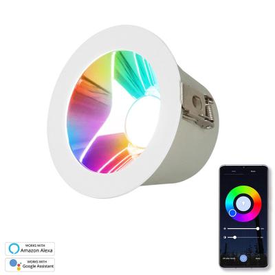 China Modern LED Led Recessed Round Downlight Spotlight RGB Remote TDC Trimless Angle Adjustable Recessed Led Downlight for sale