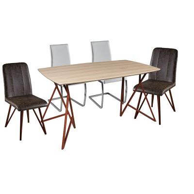 China Practical& simple euro dining table design modern wood dining table chairs cheap table for sale