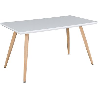 China Practical& cheap modern wood table leg design oak dining table matte white MDF table top for sale