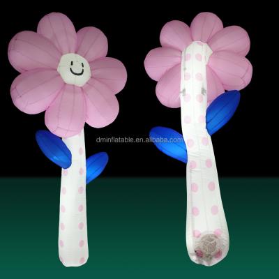 China Promotion Inflatable Lighting Pink Smile Flowers For Wonderland Party Decoration for sale