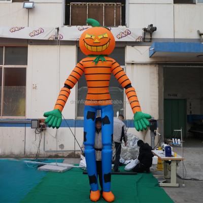 China Promotion Halloween Night Parade Costume Skull Walking Man, Led Light Up Inflatable Skeleton Puppet Pumpkin Man for sale