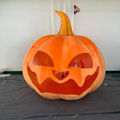 China Promotion Customized New Design Fur Pumpkin Inflatable Balloon For Halloween Decoration for sale