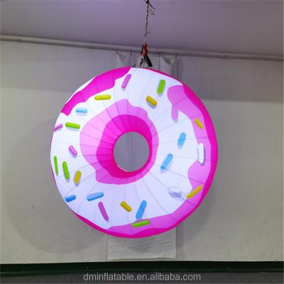 China Custom Hanging Promotion Candy Donut Inflatable Pink Balloon For Christmas Festival Decoration for sale