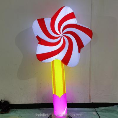 China Promotion Candy Theme Decoration Lighting Inflatable Star Lollipop Candy For Indoor Christmas Decoration for sale