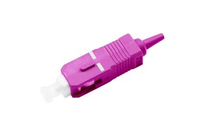 China Pull Proof Magenta OM4 Fiber Optic Connector Simplex Single Mode Fiber SC Connector for sale