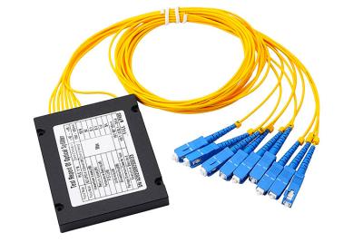 China SC UPC Fiber Optic PLC Splitter 1X16 ABS Box Blue FTTH Fiber Optic Cable Splitter for sale