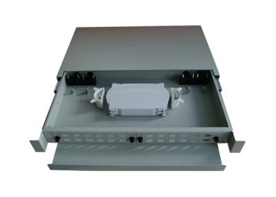 China Sliding Rack Mounted Fiber Optic Patch Panel 1U 19 Inch With 24 SC Adapter Ports for sale