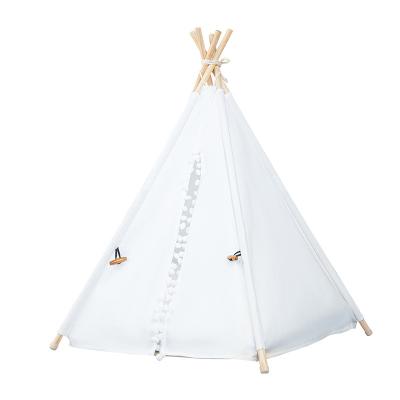 China Indian Room Cat Dog Teepee Tent Wholesale Price Five Poles Removable Pet Bed Sticks Factory Cover Teepee Tent for sale