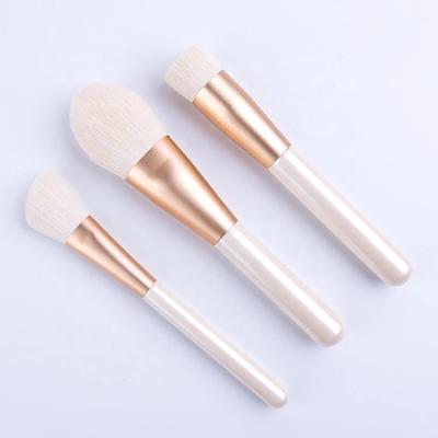 China Angular Blush Professional High End Metallic Natural Hair Bling Custom Logo Makeup Brushes for sale