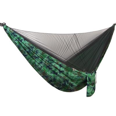 China Good Quality 290*140CM Army Green Adult Outdoor Camping Mosquito Cloth Traveling Hanging Hanging Hiking Nylon Parachute Hammock for sale