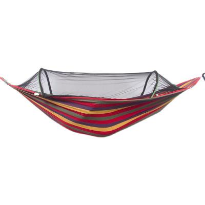 China Lovely Beach 290*120 250*150cm Modern Red Rainbow Striped Mosquito Net Knit Swings Tie Up Simple Rainbow Kids Thick Canvas Hammock for sale